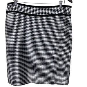 Covington Essentials Women's Black White Houndstooth Pencil Skirt Size 16